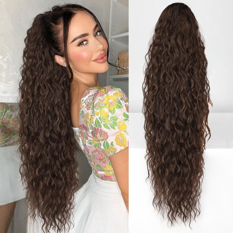 ⏰Last Day Hot Sale!!⌛💜Curly Wavy Frizzy Hair Extension with Ponytail🔥