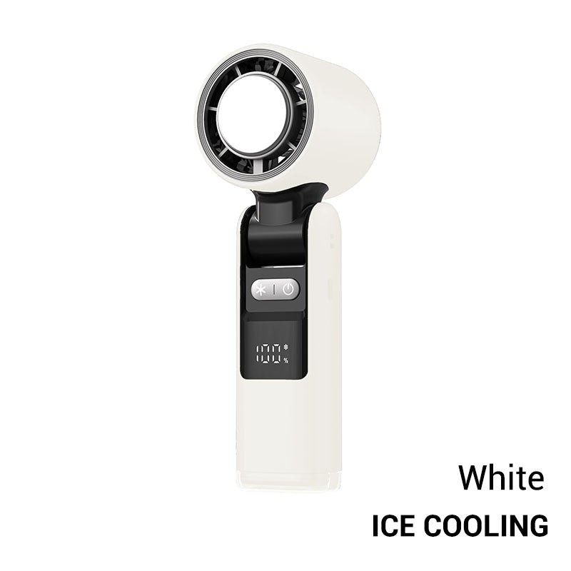 ❄️ 3 in 1 Mini Handheld Cooling Fan - 199 Speed Wind Power & Ice Cooling Function