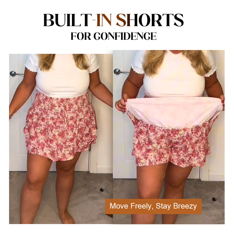 Lightweight Slimming Floral Ruffle Tiered Skirt