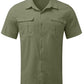 Men's Double Pocket Cotton Linen Short Sleeve  Casual Vacation Shirts