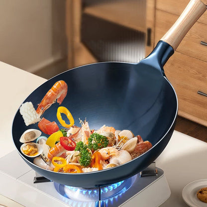 67%OFF Uncoated Non-Stick Iron Wok