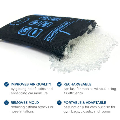 Reusable silicone car dehumidifier - absorbs moisture and condensation from the windshield and interior of the car.