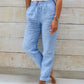 🌸LAST DAY SPECIAL PRICE: ￡15.99!!🌸Women's  Elastic Waist Cotton Linen Casual Pants