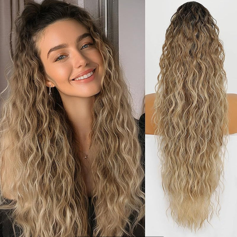 ⏰Last Day Hot Sale!!⌛💜Curly Wavy Frizzy Hair Extension with Ponytail🔥