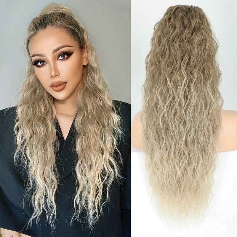⏰Last Day Hot Sale!!⌛💜Curly Wavy Frizzy Hair Extension with Ponytail🔥
