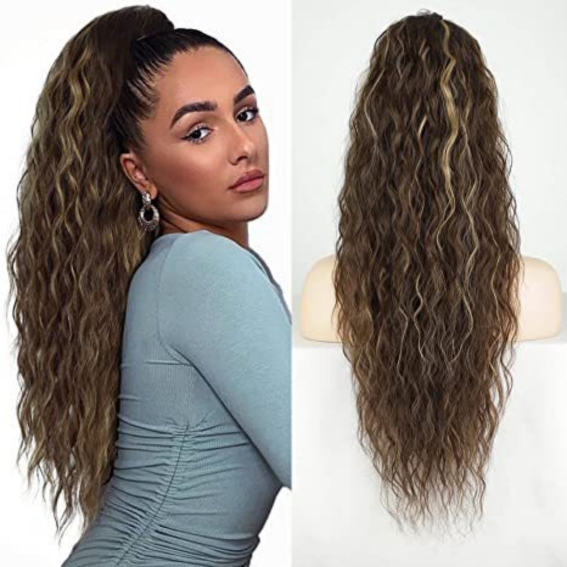 ⏰Last Day Hot Sale!!⌛💜Curly Wavy Frizzy Hair Extension with Ponytail🔥