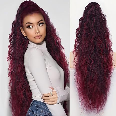 ⏰Last Day Hot Sale!!⌛💜Curly Wavy Frizzy Hair Extension with Ponytail🔥