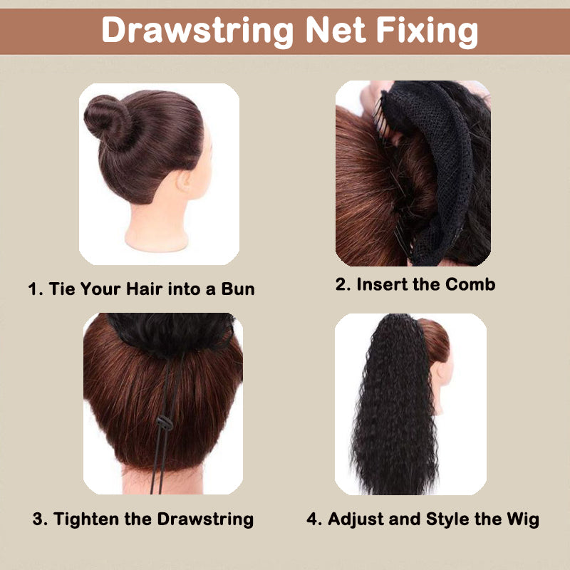 ⏰Last Day Hot Sale!!⌛💜Curly Wavy Frizzy Hair Extension with Ponytail🔥