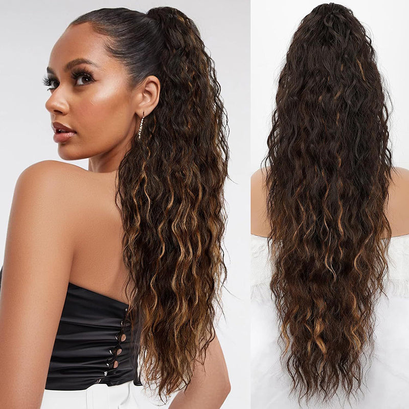 ⏰Last Day Hot Sale!!⌛💜Curly Wavy Frizzy Hair Extension with Ponytail🔥
