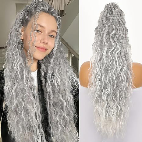 ⏰Last Day Hot Sale!!⌛💜Curly Wavy Frizzy Hair Extension with Ponytail🔥