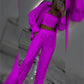 2025 HOT SALE💐Sequin blazer and wide trousers for women (3-piece set)