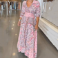 🔥💕 Mother's Day Promotions- 50% OFF🥰 Women’s Elegant Floral Drawstring Long Dress