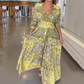 🔥💕 Mother's Day Promotions- 50% OFF🥰 Women’s Elegant Floral Drawstring Long Dress