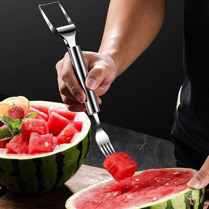 🔥Mega Summer Clearance🔥🍉2 in 1 Stainless Steel Fruit Cutter Fork Slicer
