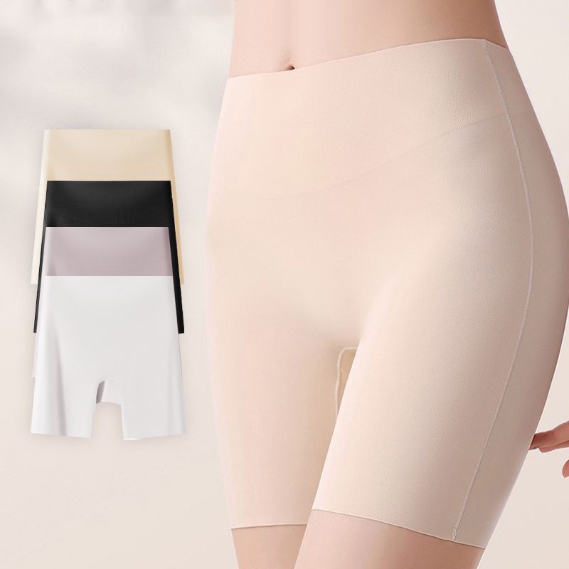 Women High-waist Ice Silk Underwear with Tummy-control Hip-lifting