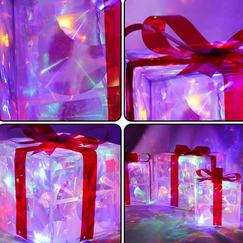 🎁Limited-Time 50% Off🎄Glowing Christmas Gift Box Decorations