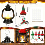 Christmas Decoration Mini Snowman Lantern with Hats and Scarves