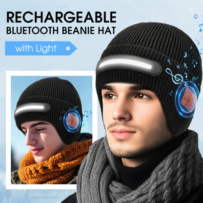 Rechargeable Bluetooth Beanie Hat with Light