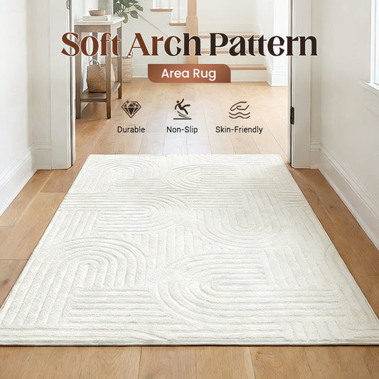 🛋️ HOT SALE! ⚡ Soft Arch Pattern Area Rug – Ultra Soft & Fluffy, Modern Arch Design, Non-Slip Bottom, Washable & Ideal for Living Room Bedroom ✨