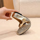 Women's Woven Mary Jane Mules - Breathable Square-Toe Slip-On Shoes