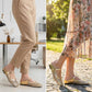 Women's Woven Mary Jane Mules - Breathable Square-Toe Slip-On Shoes