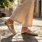 Women's Woven Mary Jane Mules - Breathable Square-Toe Slip-On Shoes
