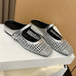 Women's Woven Mary Jane Mules - Breathable Square-Toe Slip-On Shoes
