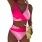 🔥Limited stock available 64% OFF🔥Two-Piece Color Block & Stripe Bikini Swimsuit