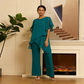 Charming Irregular Top & Wide Leg Pants Set